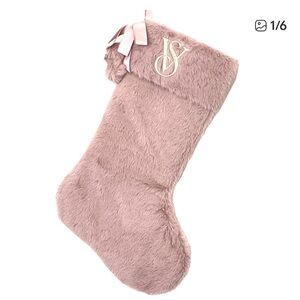 Victoria's Secret Plush Stocking with Pink Bow
